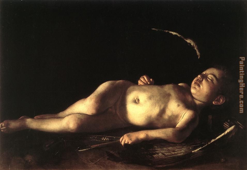 Sleeping Cupid painting - Caravaggio Sleeping Cupid art painting